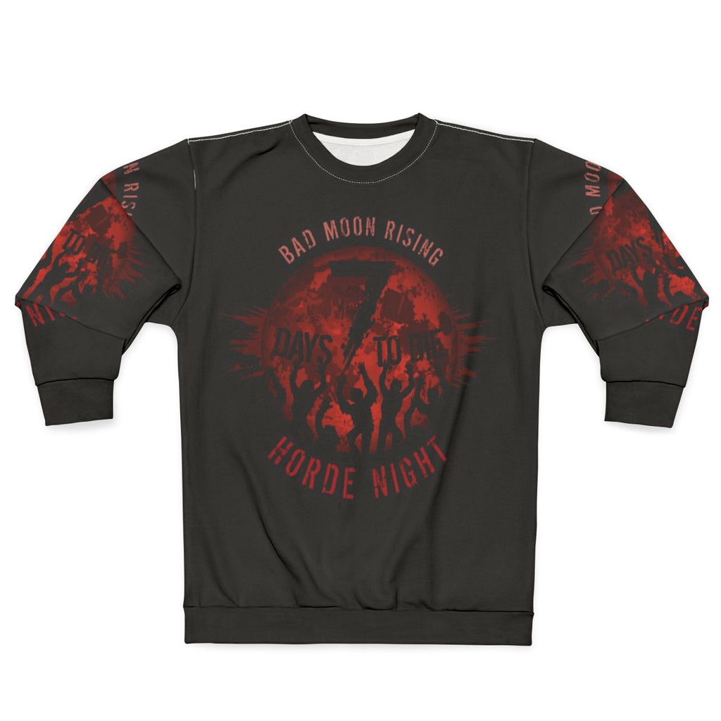 "7 Days to Die Bad Moon Rising Horror Gaming Sweatshirt"