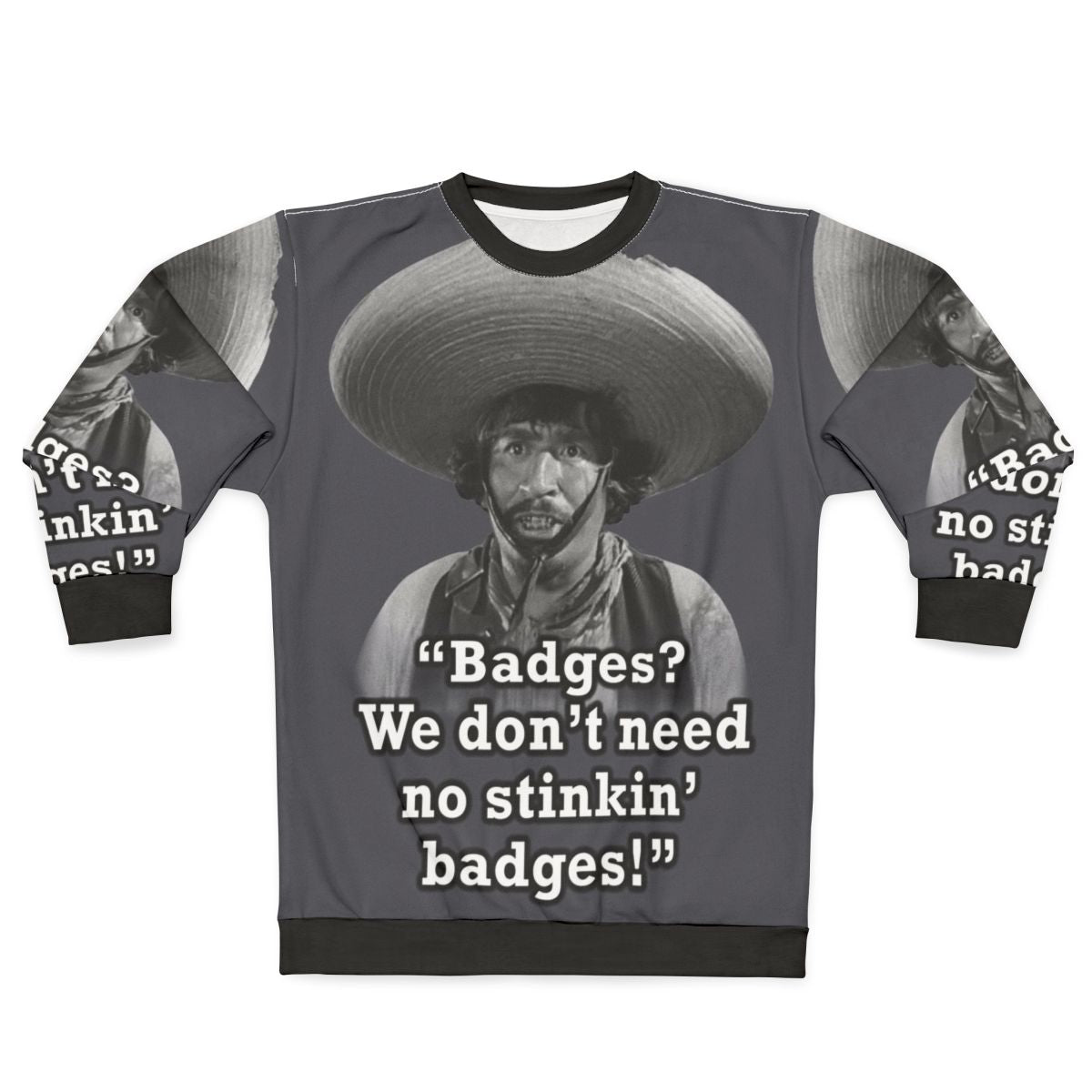 Mexican badges sweatshirt with humorous slogan