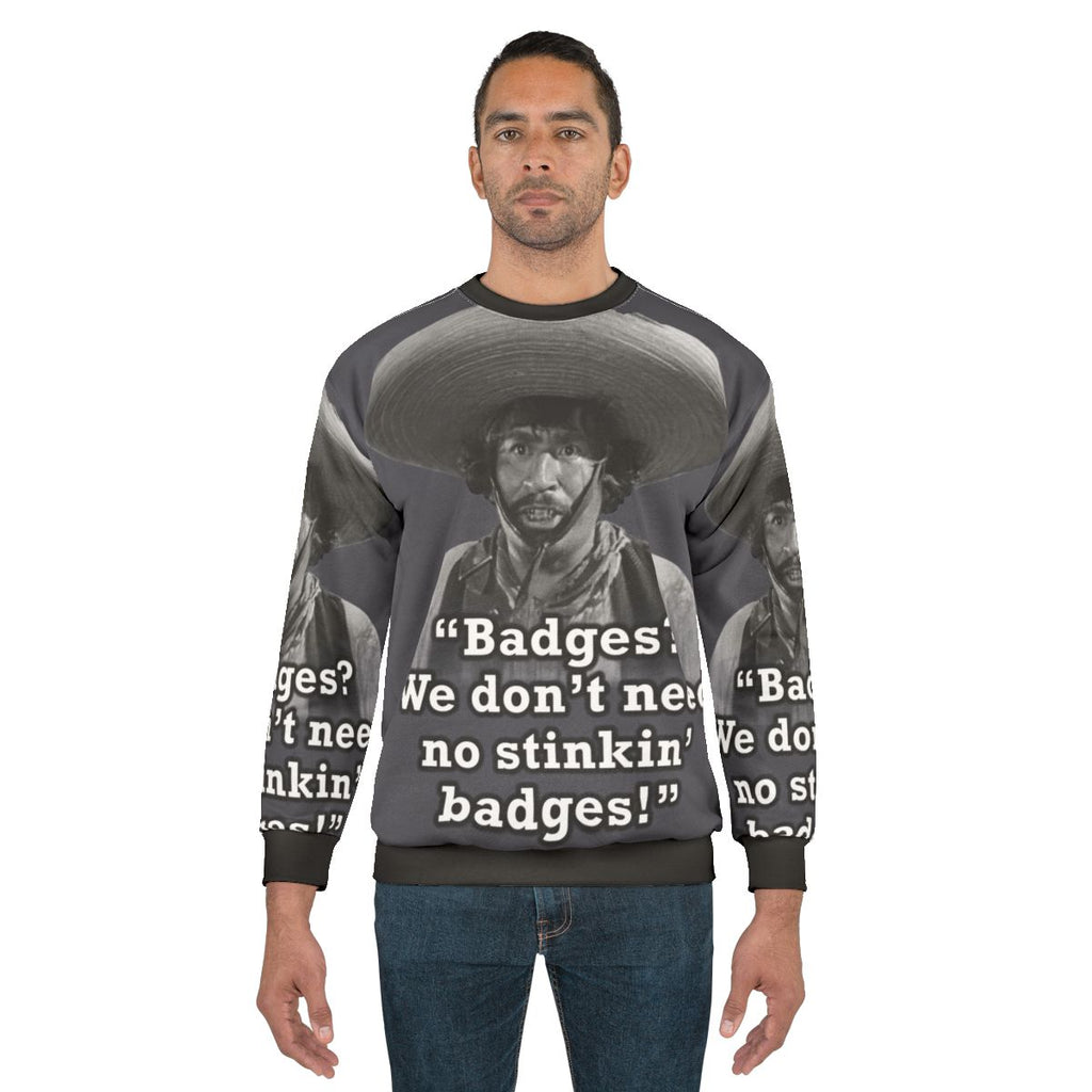 Mexican badges sweatshirt with humorous slogan