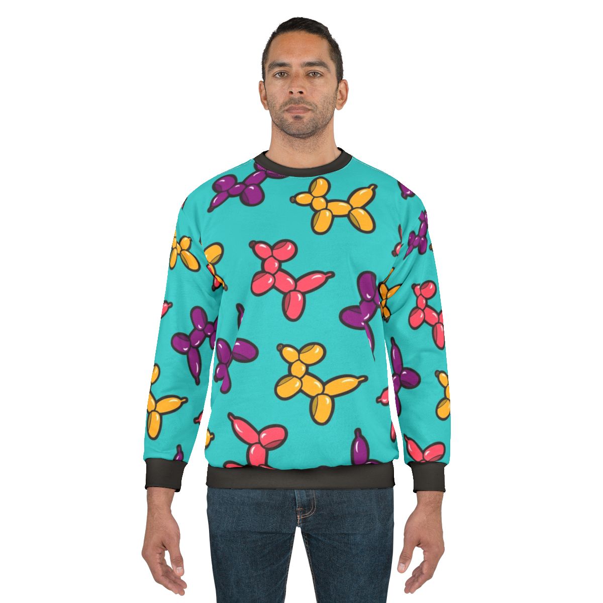 Colorful balloon animal dogs pattern sweatshirt