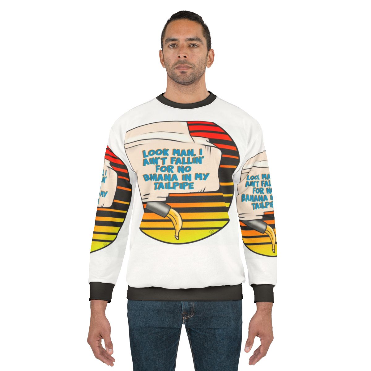 Retro 80s "Banana in My Tailpipe" movie quote sweatshirt