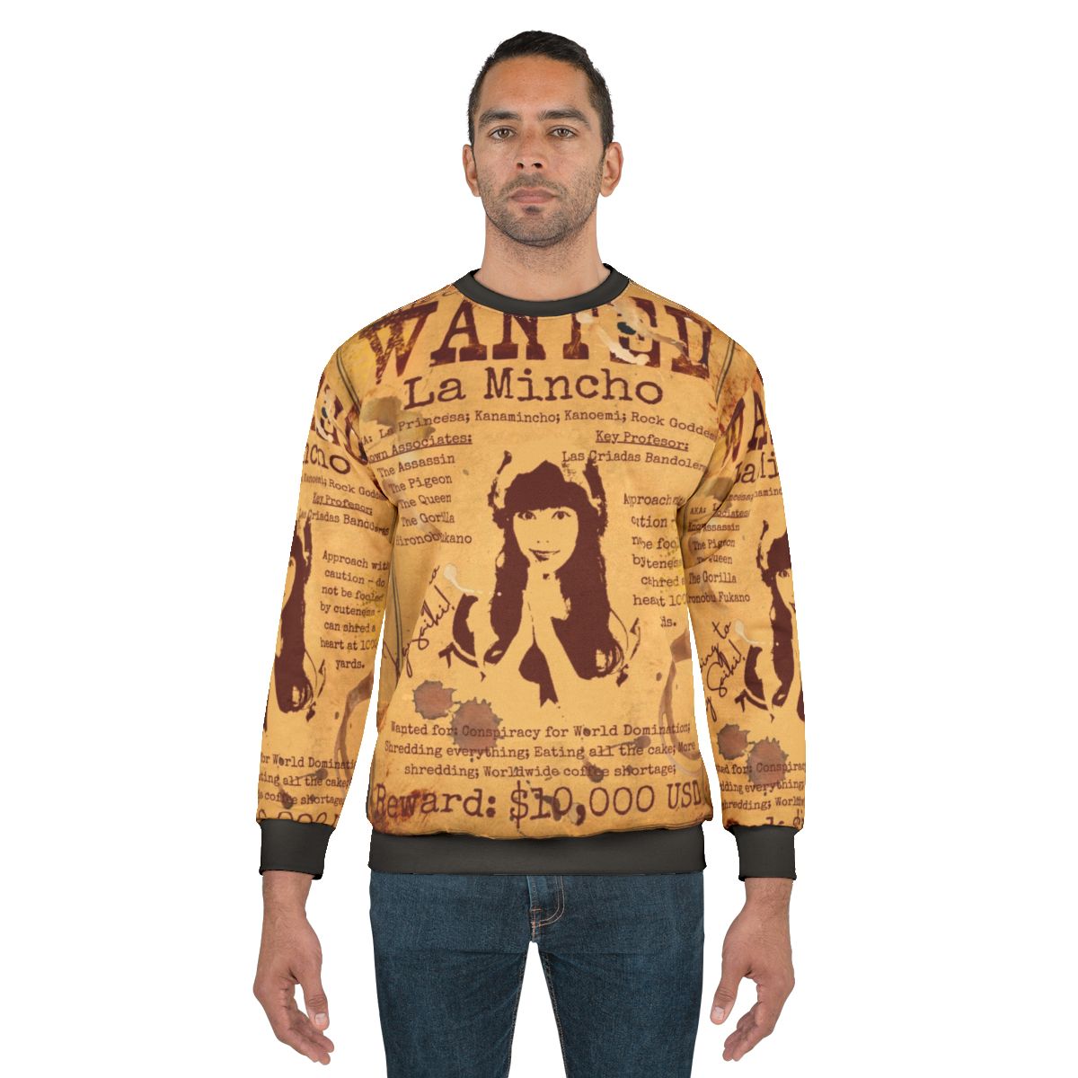 Band Maid La Mincho Wanted Poster Sweatshirt - Anime Inspired Hard Rock Apparel