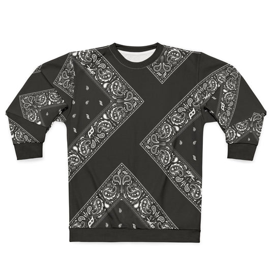 Bandana print graphic design on a cozy men's sweatshirt