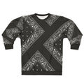 Bandana print graphic design on a cozy men's sweatshirt
