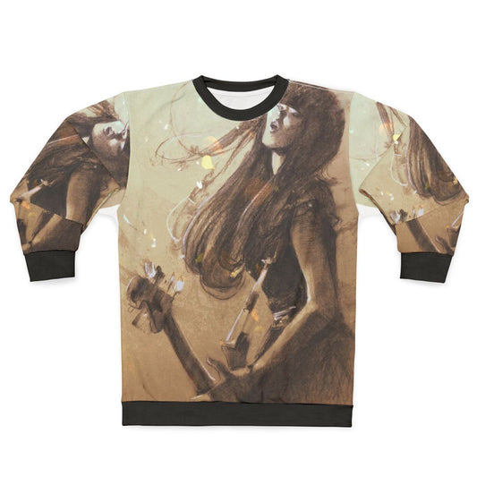 Bandmaid Misa metal guitarist and bassplayer wearing sweatshirt