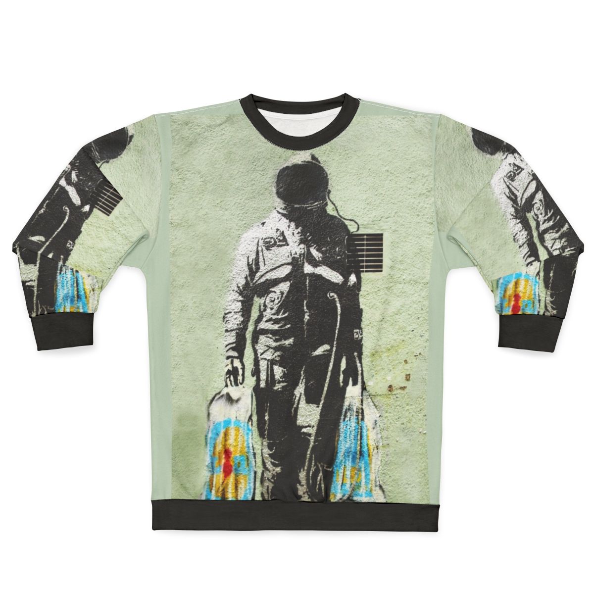 Banksy Astronaut with Shopping Bags Sweatshirt