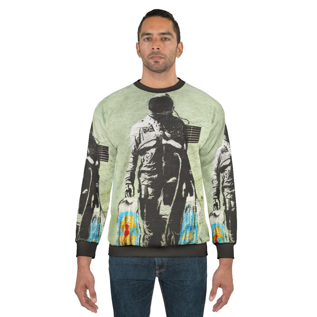 Banksy Astronaut with Shopping Bags Sweatshirt