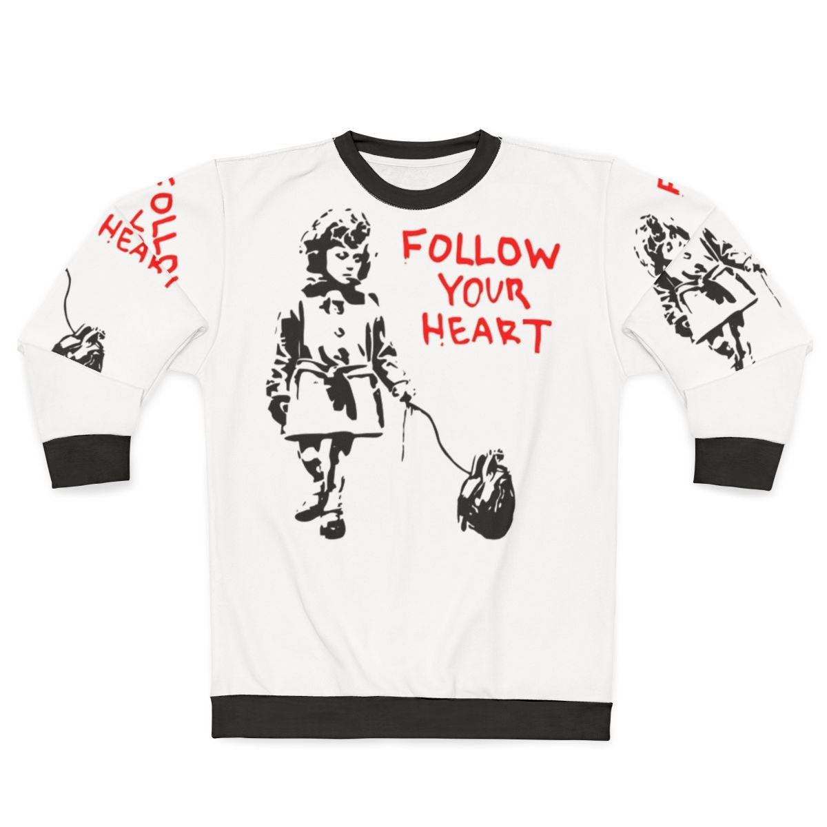 Banksy "Follow Your Heart" Sweatshirt featuring iconic street art design