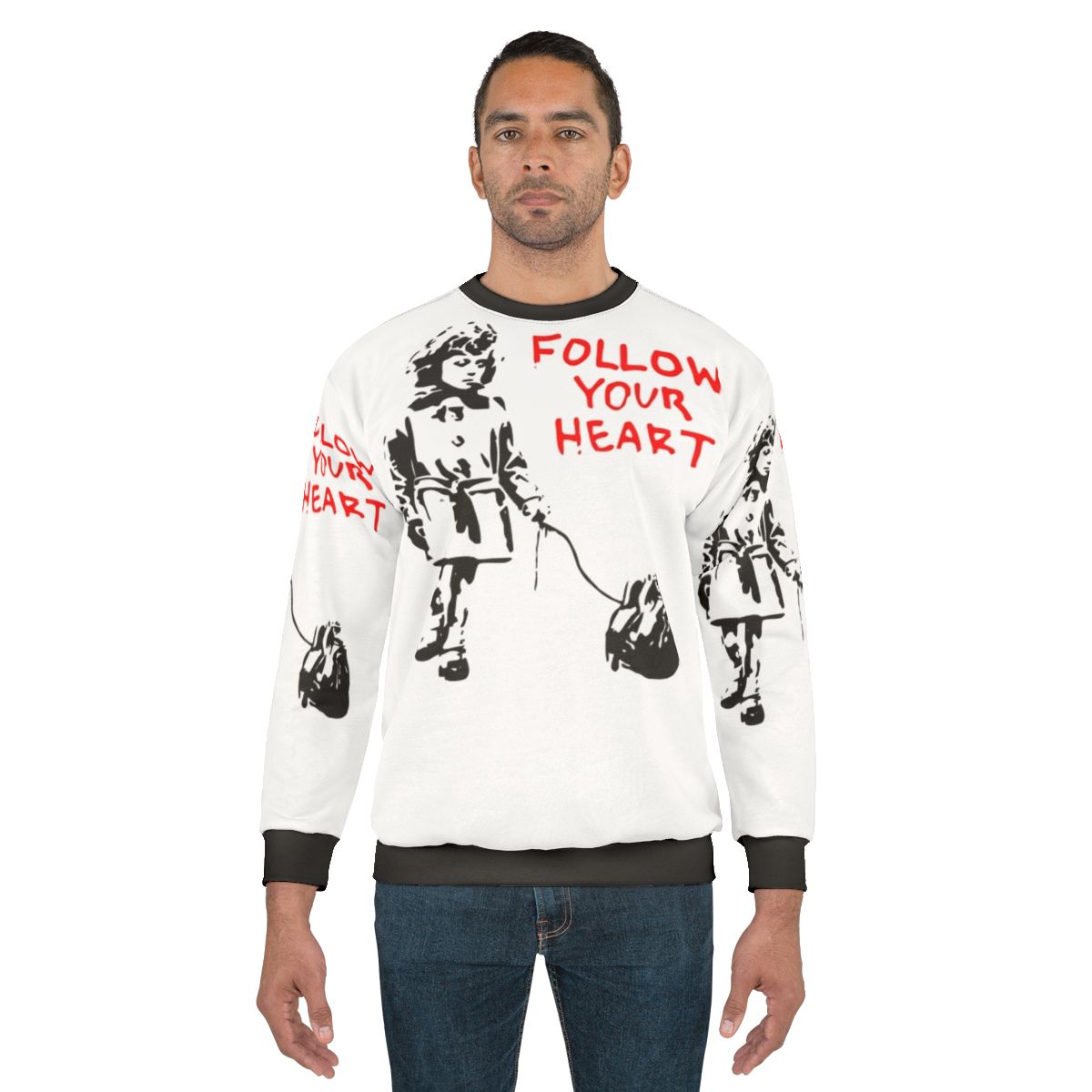 Banksy "Follow Your Heart" Sweatshirt featuring iconic street art design