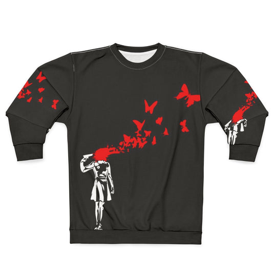 Banksy Girl Butterfly Sweatshirt