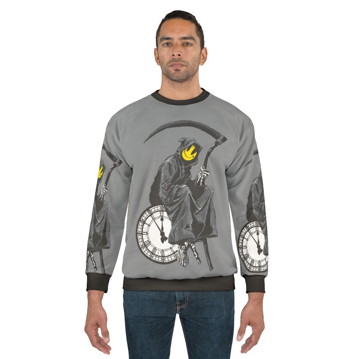 Banksy Grim Reaper Clock Sweatshirt