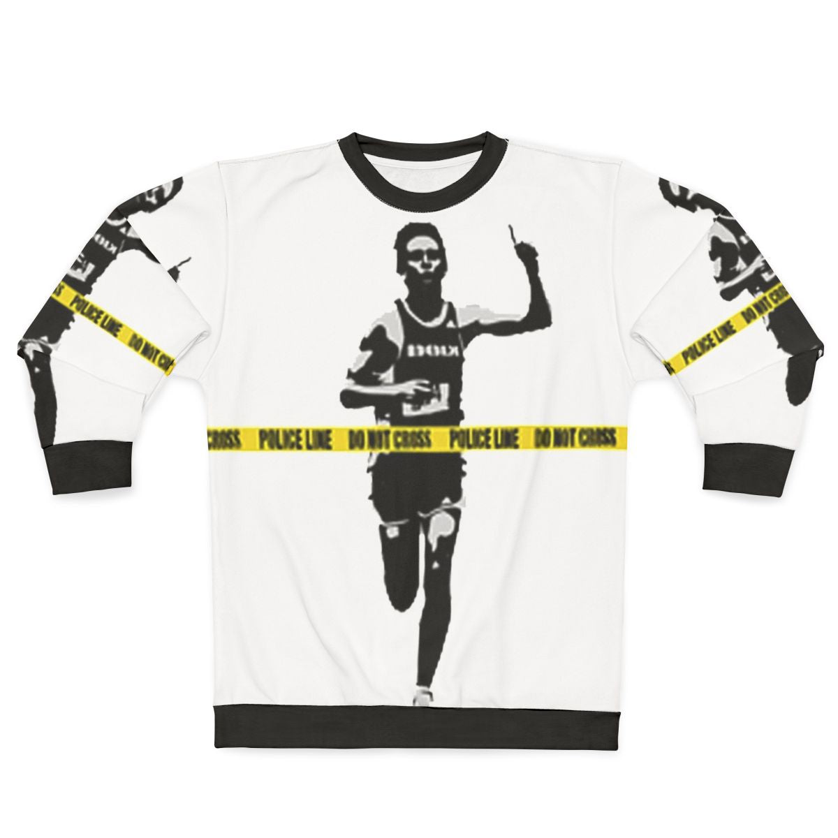Banksy Marathon Runner Police Line Urban Art Sweatshirt
