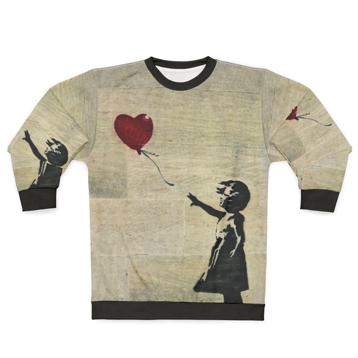 Banksy inspired girl with red balloon sweatshirt