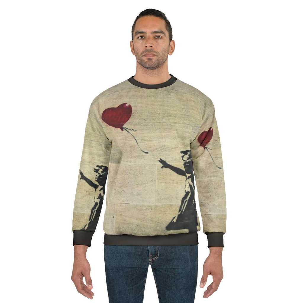 Banksy inspired girl with red balloon sweatshirt