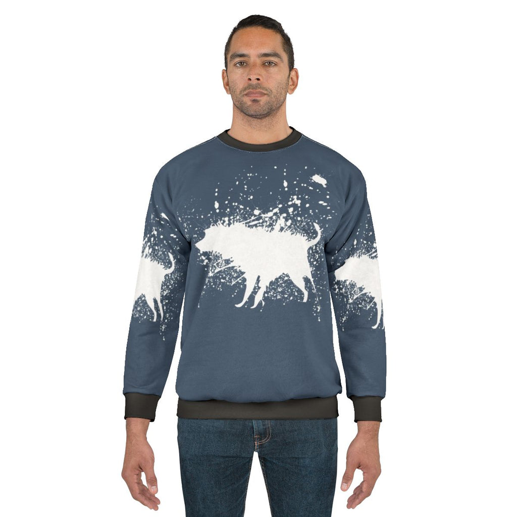 Banksy inspired splash dog graphic sweatshirt