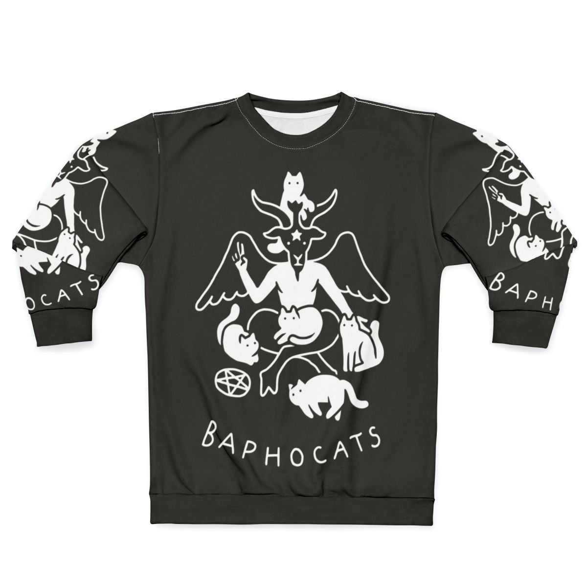 Baphomet sweatshirt with horns and pentagram design