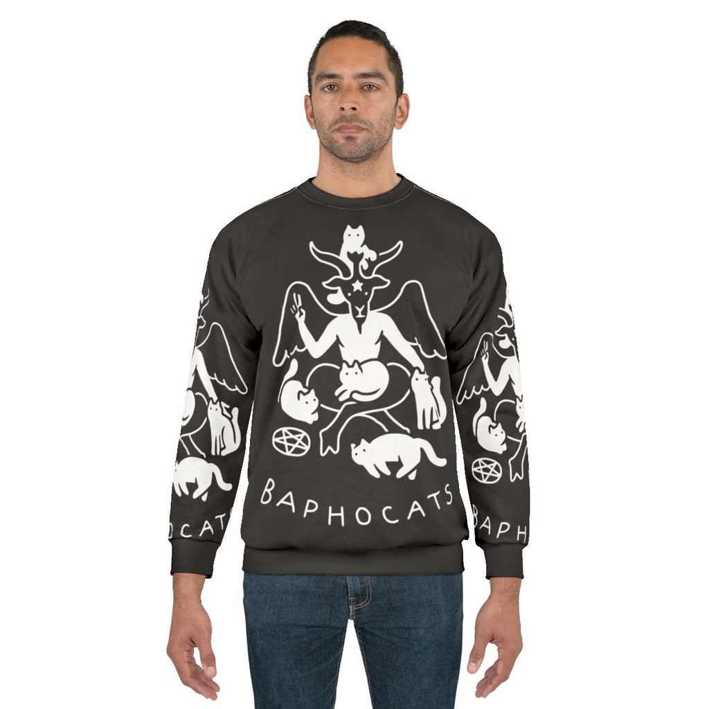 Baphomet sweatshirt with horns and pentagram design