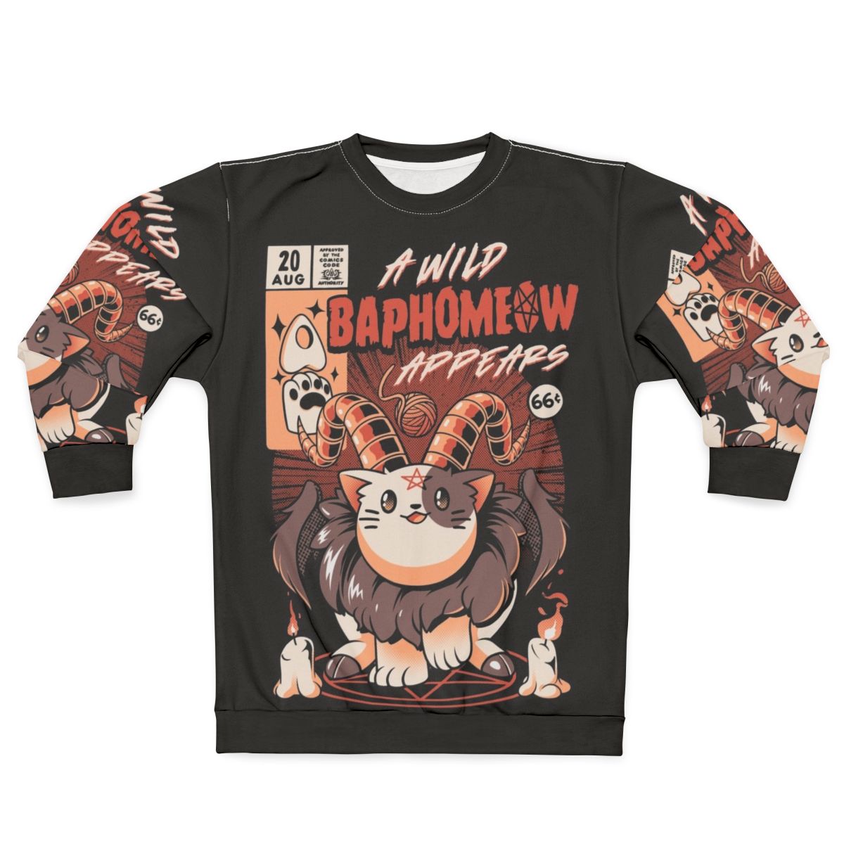 Baphomeow Cat Sweatshirt with Baphomet Design