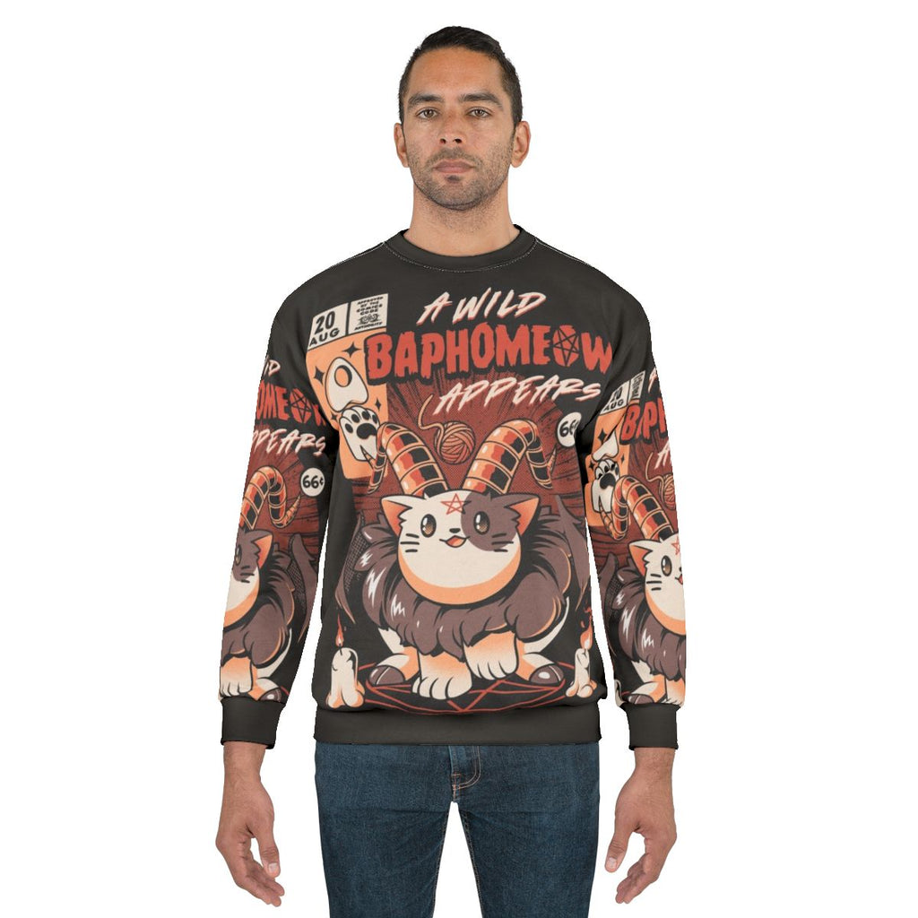Baphomeow Cat Sweatshirt with Baphomet Design