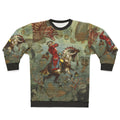 Vintage baron munchausen sweatshirt with whimsical ocean and horse design