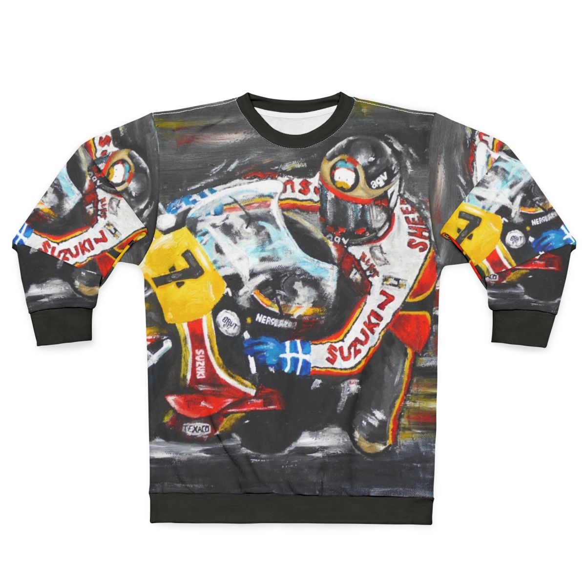 Barry Sheene Motorsport Art Oil Painting Sweatshirt