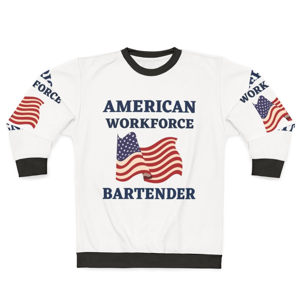 Patriotic American bartender workforce sweatshirt