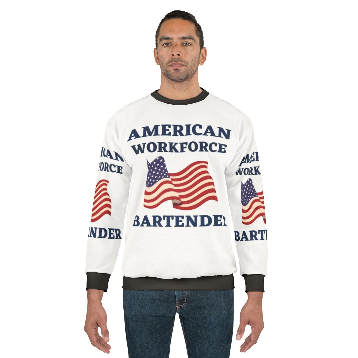 Patriotic American bartender workforce sweatshirt