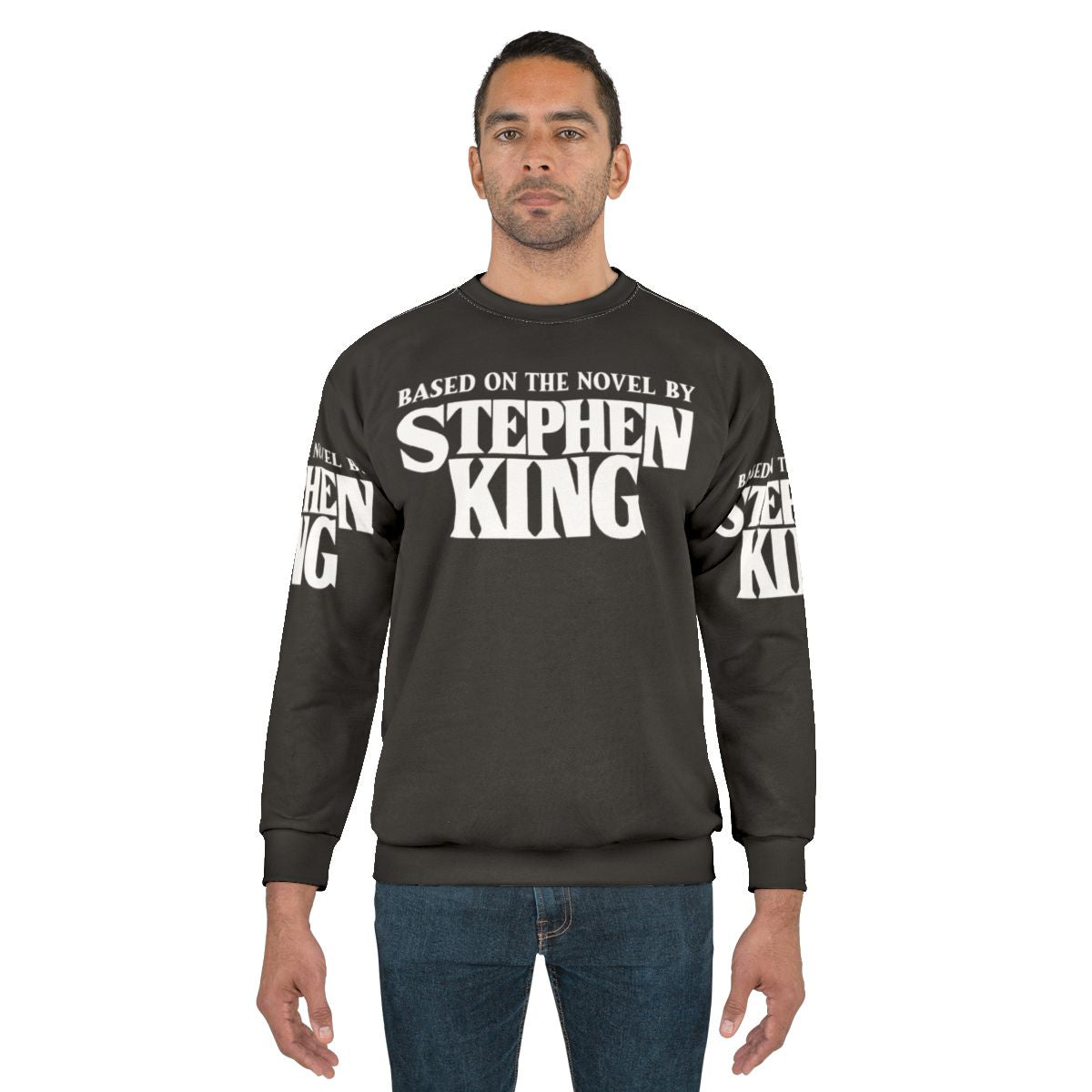 Stephen King-inspired horror sweatshirt featuring a graphic based on one of his acclaimed novels