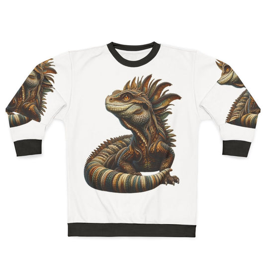 Embroidered Basilisk Sweatshirt - Legendary Fantasy Creature
