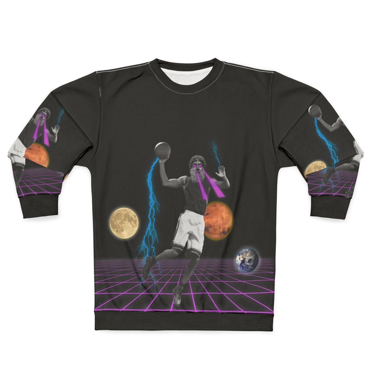 Retro Greek God Zeus Basketball Sweatshirt