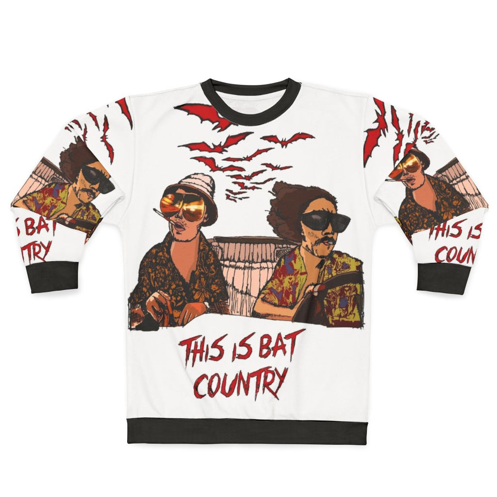 Bat Country Sweatshirt with Fear and Loathing in Las Vegas and Hunter S. Thompson inspired psychedelic design