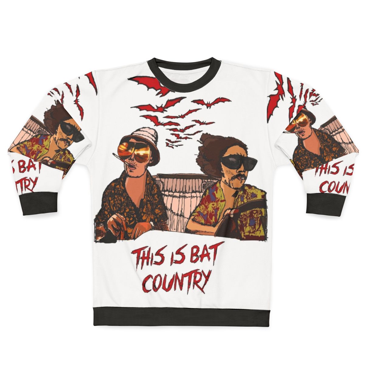 Bat Country Sweatshirt with Fear and Loathing in Las Vegas and Hunter S. Thompson inspired psychedelic design