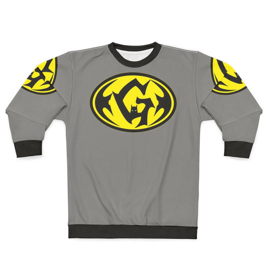 Bat letter sweatshirt with superhero alphabet design