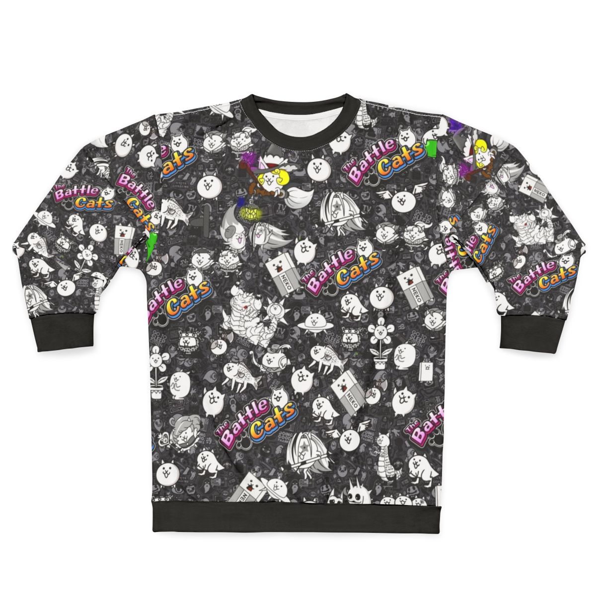 Battle Cats Sweatshirt featuring cute anime-inspired cats