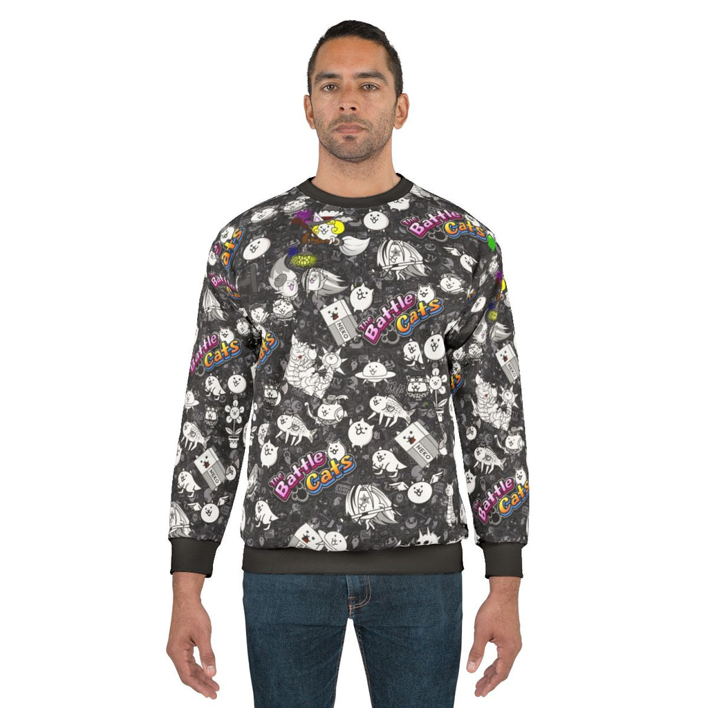 Battle Cats Sweatshirt featuring cute anime-inspired cats
