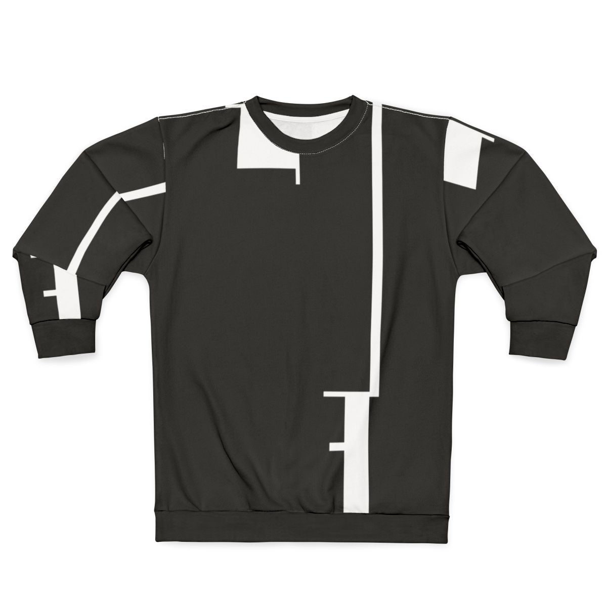 Bauhaus inspired sweatshirt with geometric face and profile design