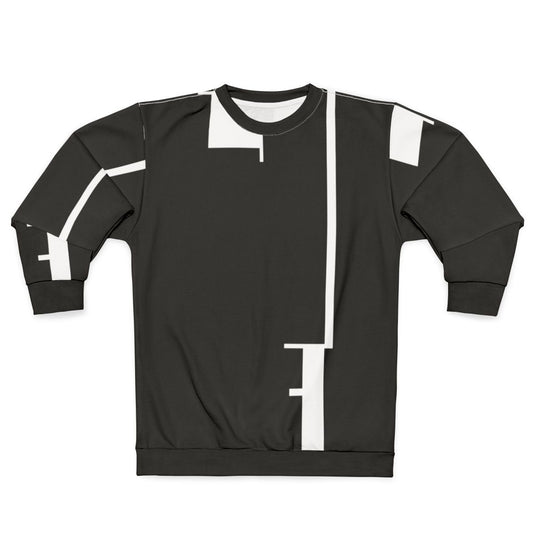 Bauhaus inspired sweatshirt with geometric face and profile design