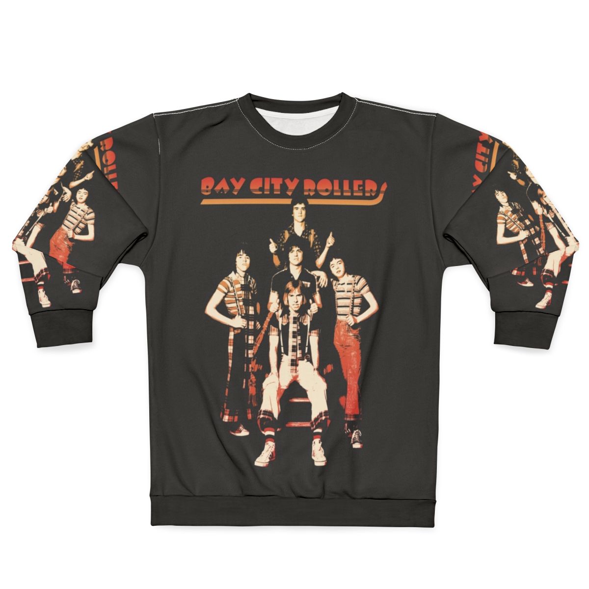 Retro Bay City Rollers sweatshirt featuring 80s glam rock band