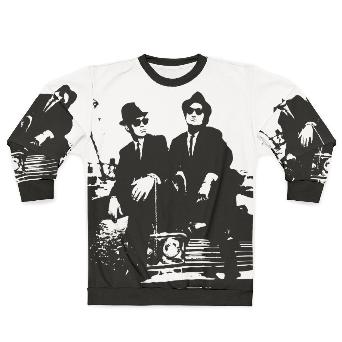 Blues Brothers Sweatshirt featuring iconic music and movie imagery