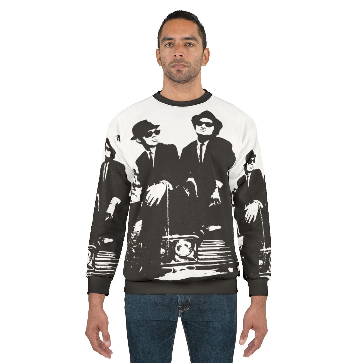 Blues Brothers Sweatshirt featuring iconic music and movie imagery