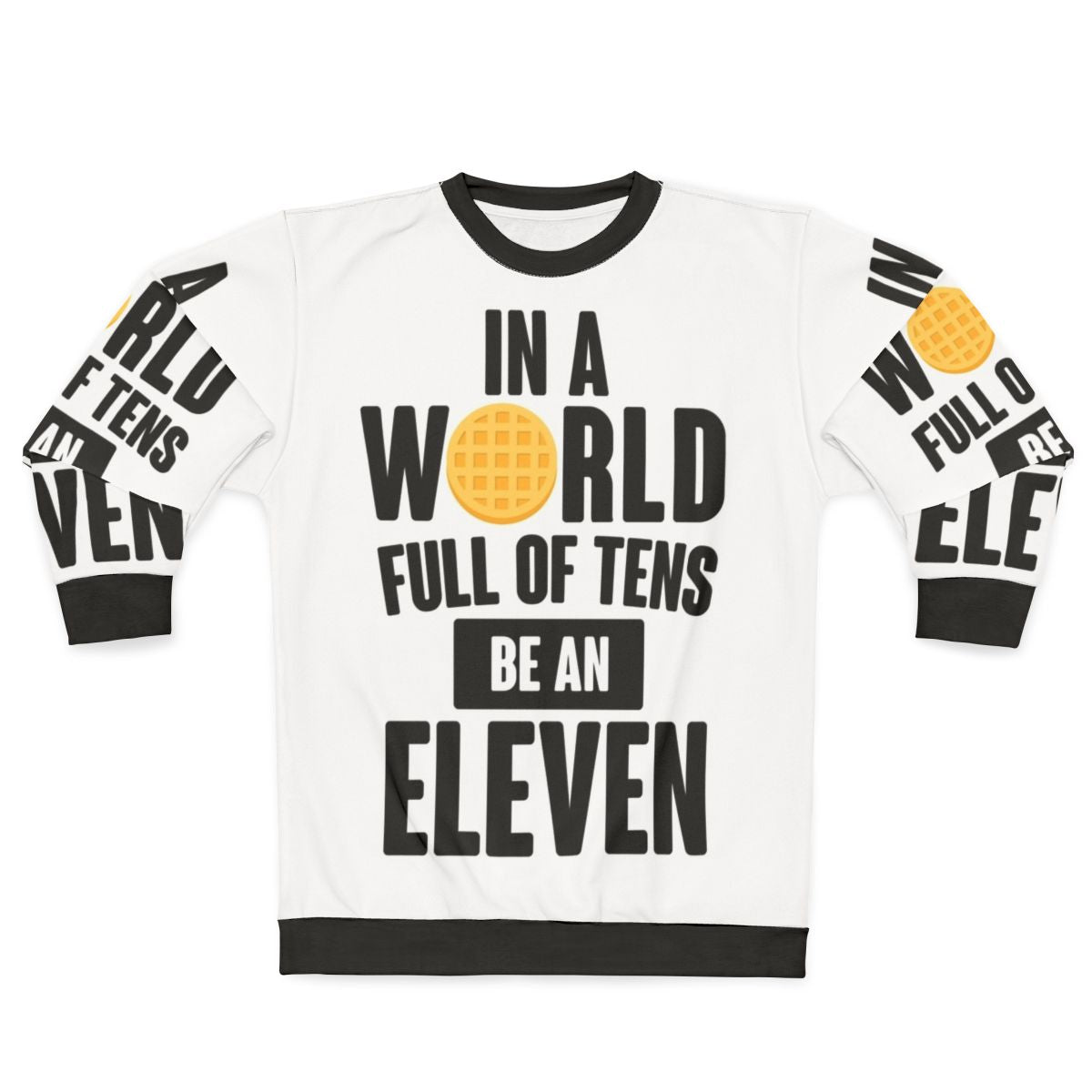 Eleven Waffle Print Sweatshirt for Stranger Things Fans