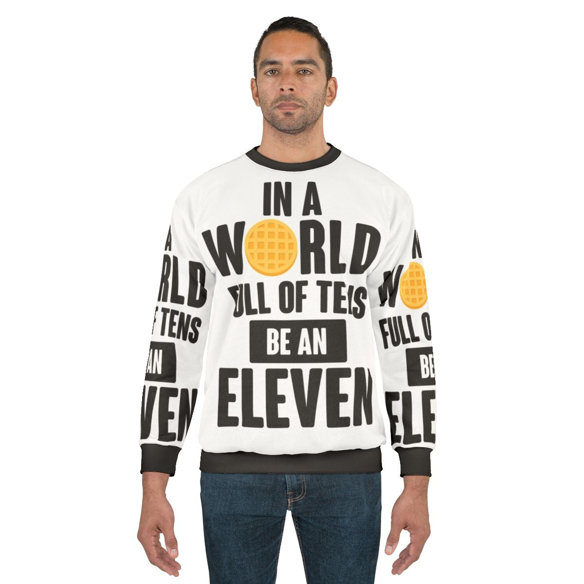 Eleven Waffle Print Sweatshirt for Stranger Things Fans