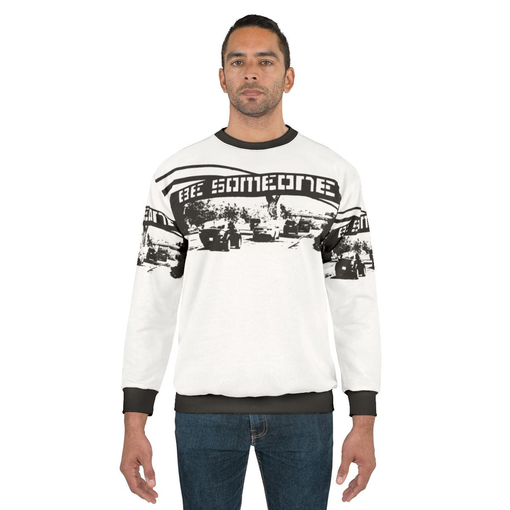 "Be Someone" Houston Sweatshirt with Graffiti-Inspired Two-Tone Design