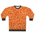 Baked beans sweatshirt with a humorous and ironic design