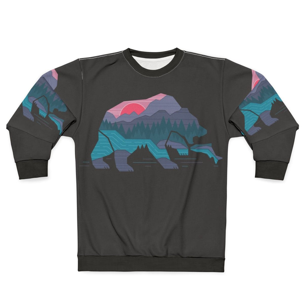 Bear Country Sweatshirt with Minimalist Nature and Wildlife Graphic