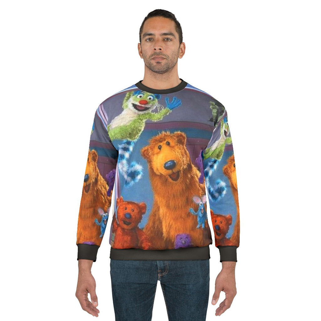 Vintage-style sweatshirt featuring the characters from the '90s kids show "Bear in the Big Blue House"