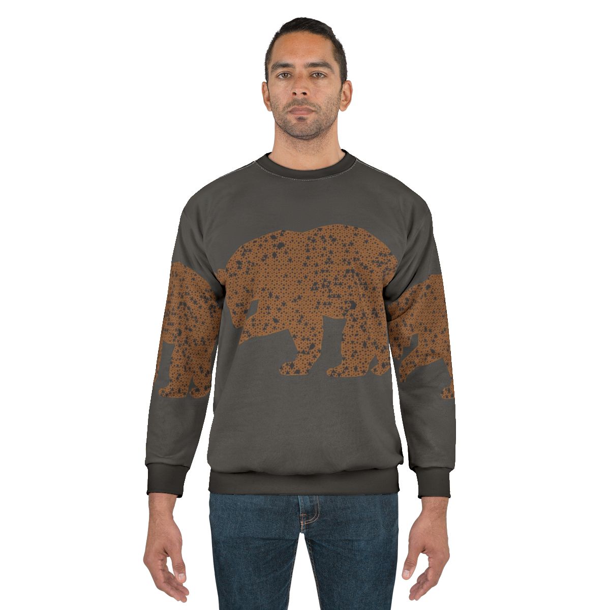 Legendary bear abstract sweatshirt with colorful nature and spirit animal design