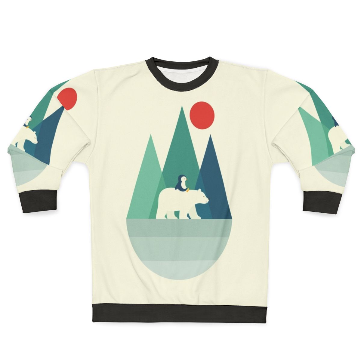 Polar bear geometric design on cozy winter sweatshirt