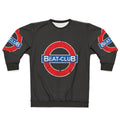 Vintage-inspired Beat Club sweatshirt with classic rock imagery