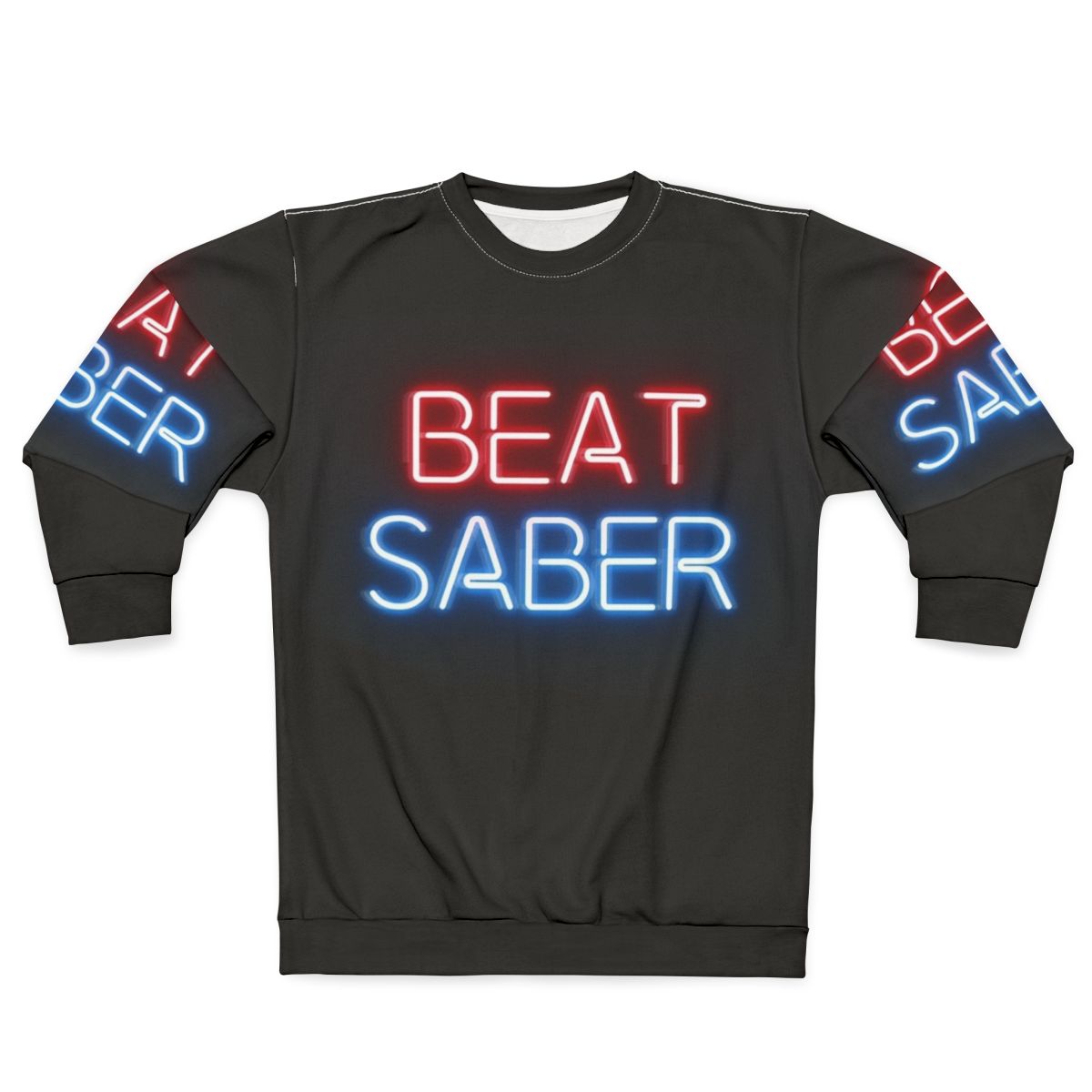 Beat Saber VR Sweatshirt with Neon Cubes and Cyberpunk Design